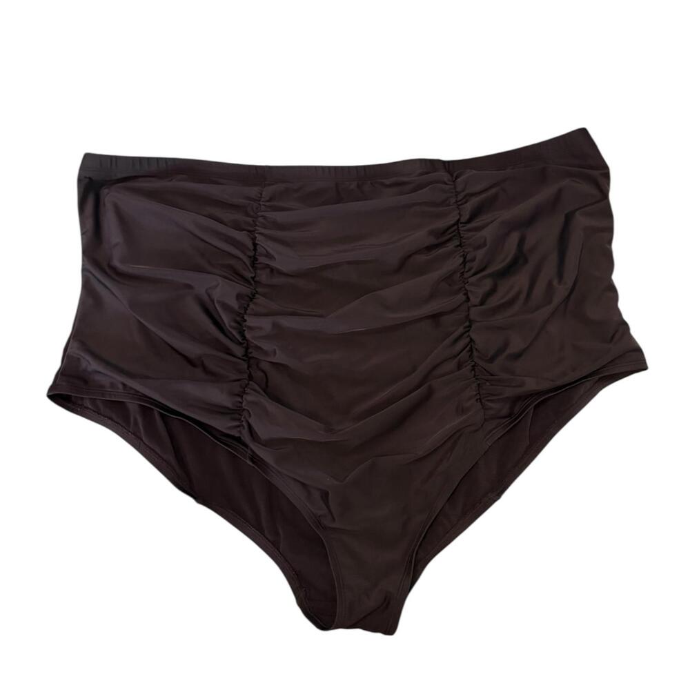 Torrid Black Ruched High Waist Swim Bottoms Size 5 Plus Bikini Bottom
